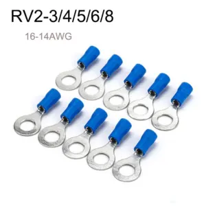 terminal anel isolado rv2 azul 16-14 awg