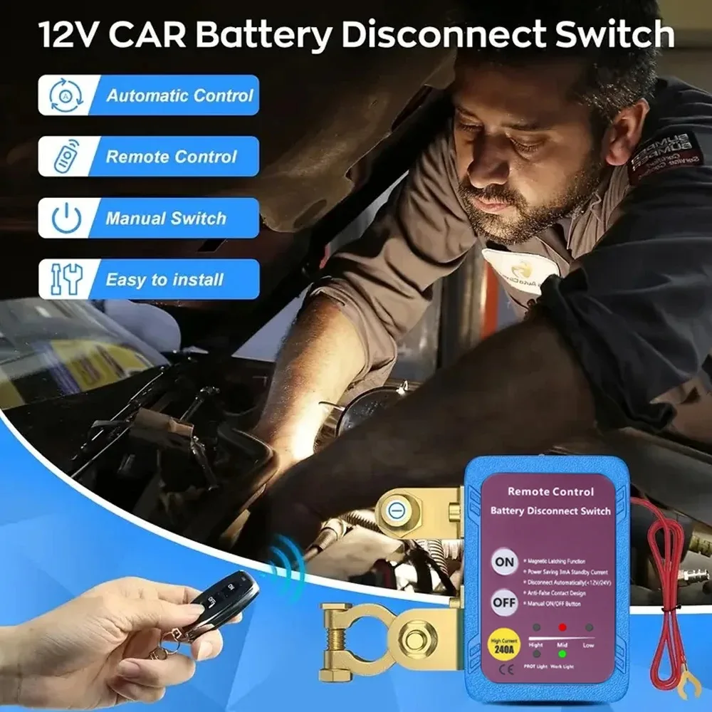 Interruptor Desconexão Bateria 12V 240A com Controle Remoto - Imagem 2