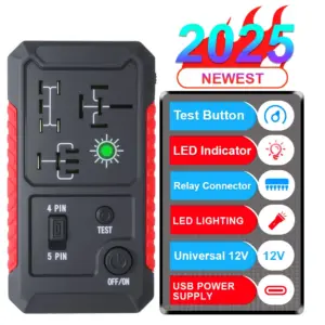 Testador de Relé Automotivo 12V 4/5 Pinos com Indicador LED Tipo C