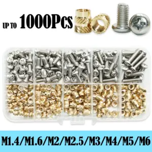 kit porca de inserção de latão parafuso inox m2 m3 m4