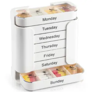 organizador semanal de comprimidos 28 gavetas
