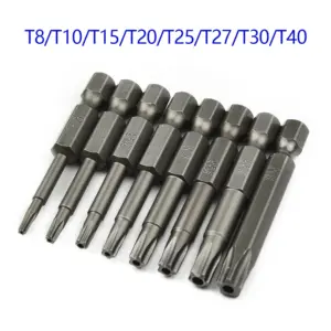 kit bits torx 5 pontas com furo central