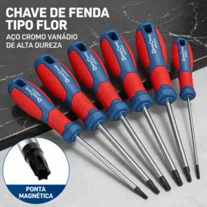 jogo chaves torx magnéticas t8-t40