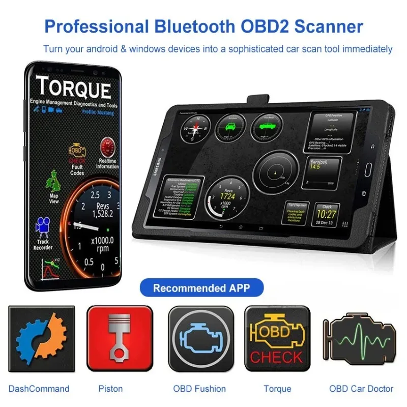 Scanner automotivo ELM327 Mini v2.1 Bluetooth OBD2 para Android/Windows - Imagem 2