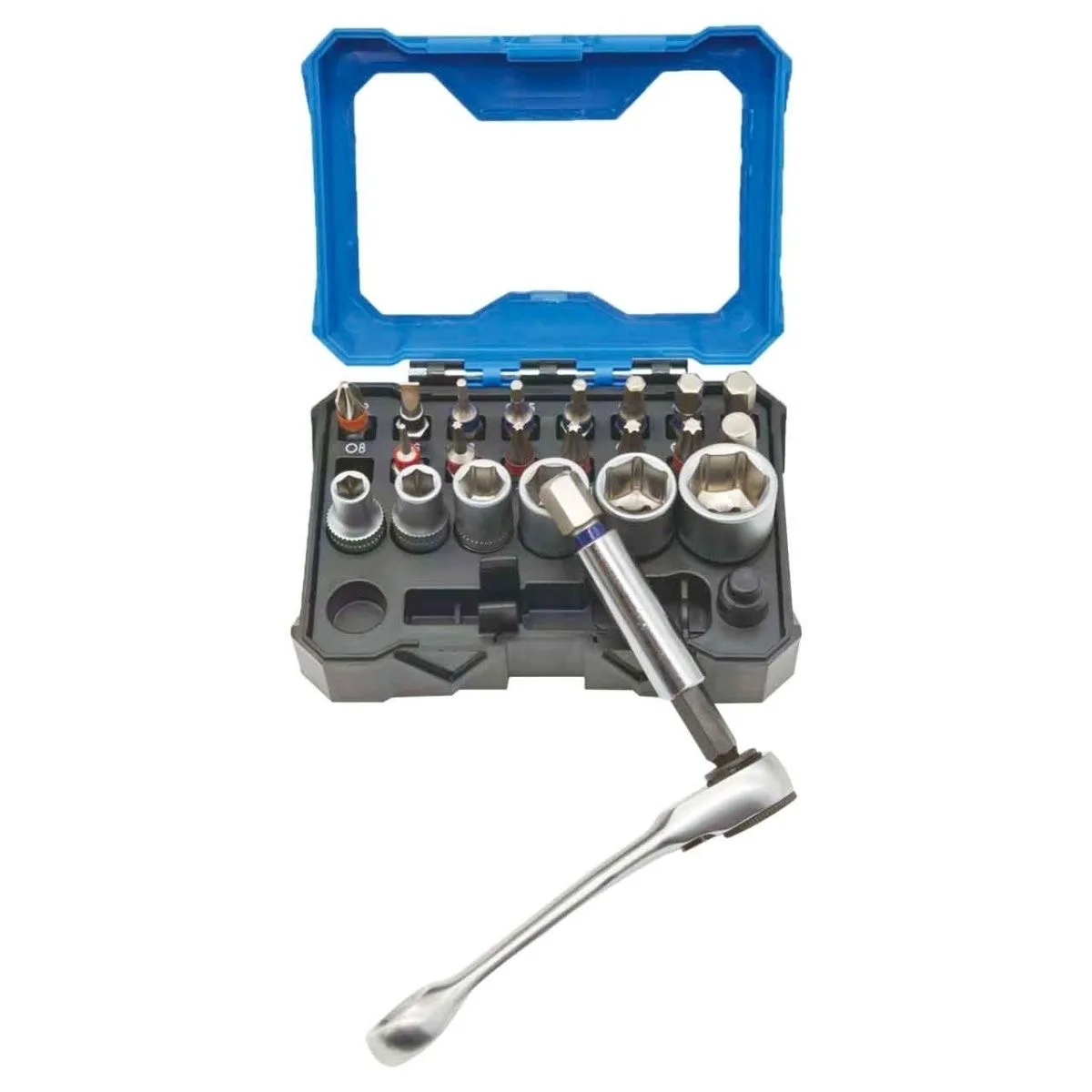 Kit Soquete Catraca 60T 1/4 Bits 3-25mm Aço CR-V Reparo Moto Bicicleta - Imagem 5