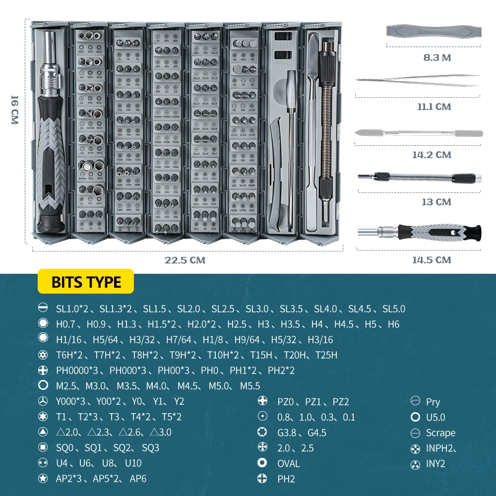 Kit de Chaves de Precisão 126 em 1 para Eletrônicos - Imagem 2
