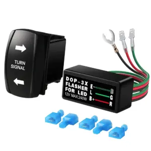 interruptor gangorra 4 pinos led verde