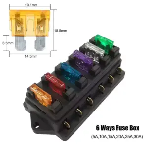caixa de fusíveis 6 vias 12v 24v