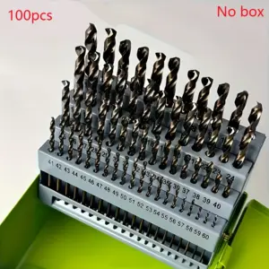 Conjunto 100 Brocas Helicoidais 1-3mm Revestidas Titânio