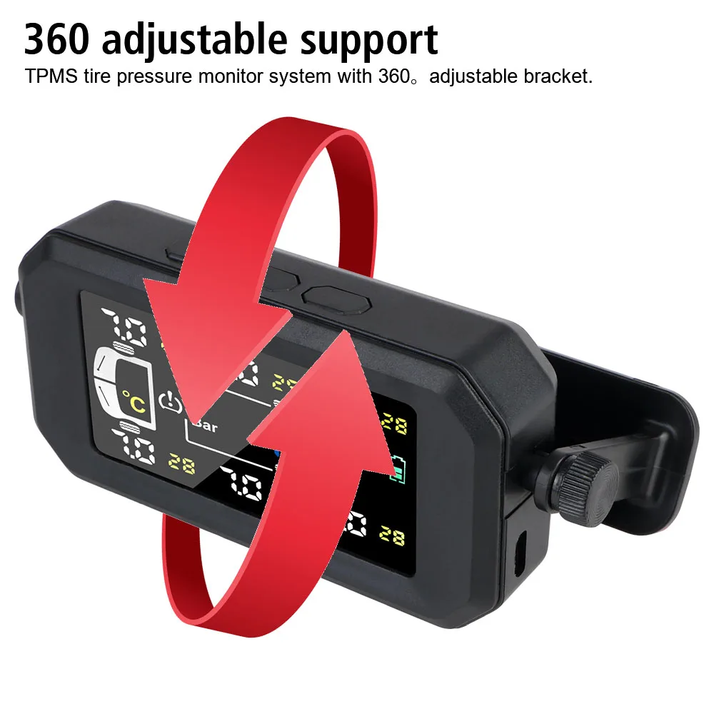 Monitor de Pressão dos Pneus TPMS Solar 6 Sensores Externos - Imagem 3