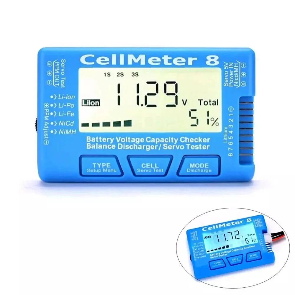 Verificador de Bateria Digital RC CellMeter 7/8 2-8S LiPo LiFe Li-ion NiMH - Imagem 4