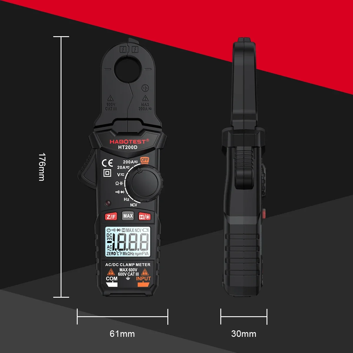 Alicate Amperímetro Digital Habotest HT200D 2000 Contagens True RMS - Imagem 4