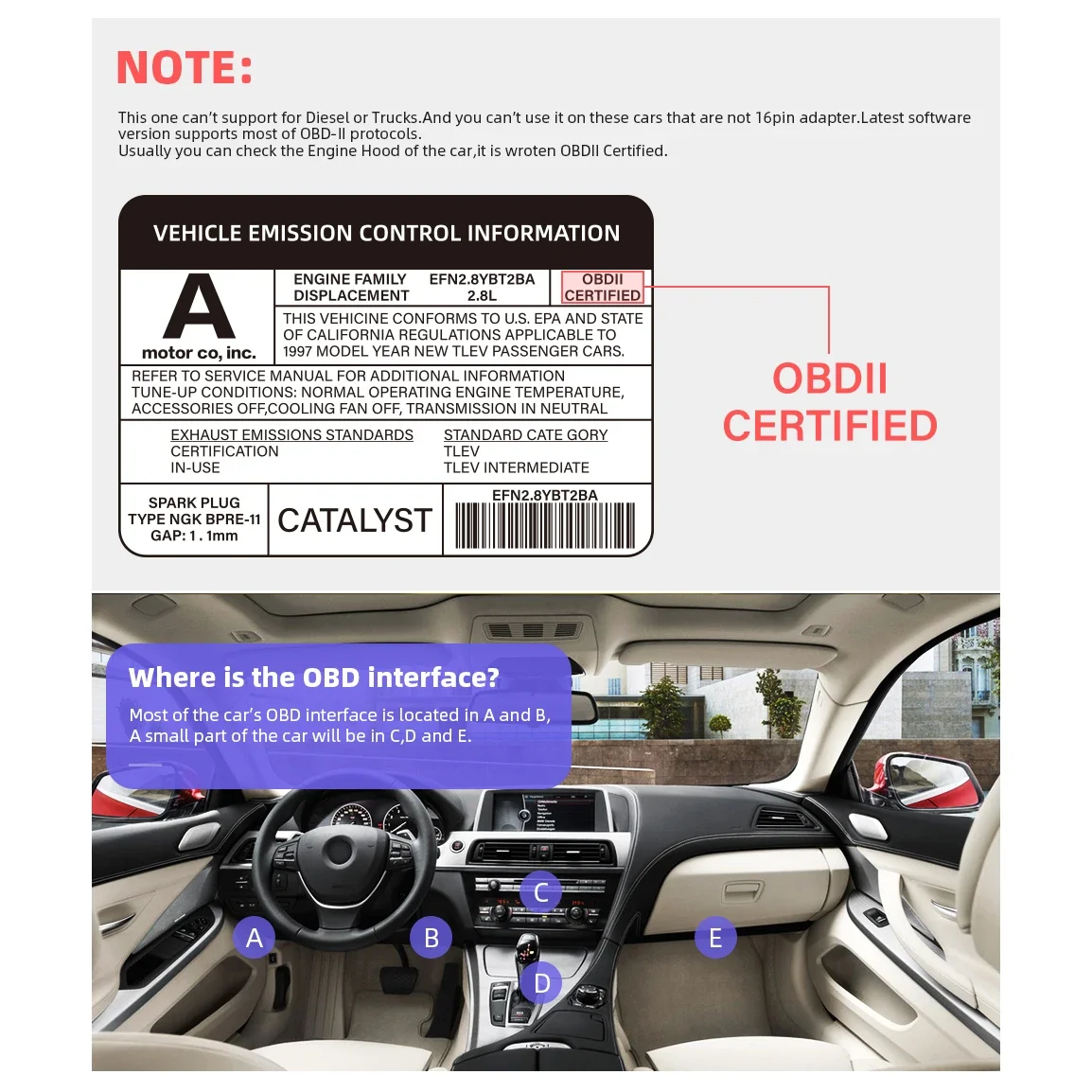 Scanner automotivo OBD2 Bluetooth ELM327 V1.5 para Android - Imagem 4
