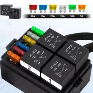 caixa de relés e fusíveis 12v 24v 40a