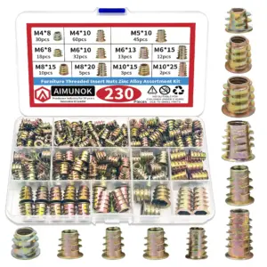 kit porcas de inserção rosqueadas madeira m4 m5 m6 m8 m10