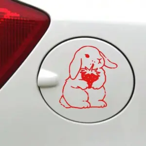 adesivo de coelho morango para carro