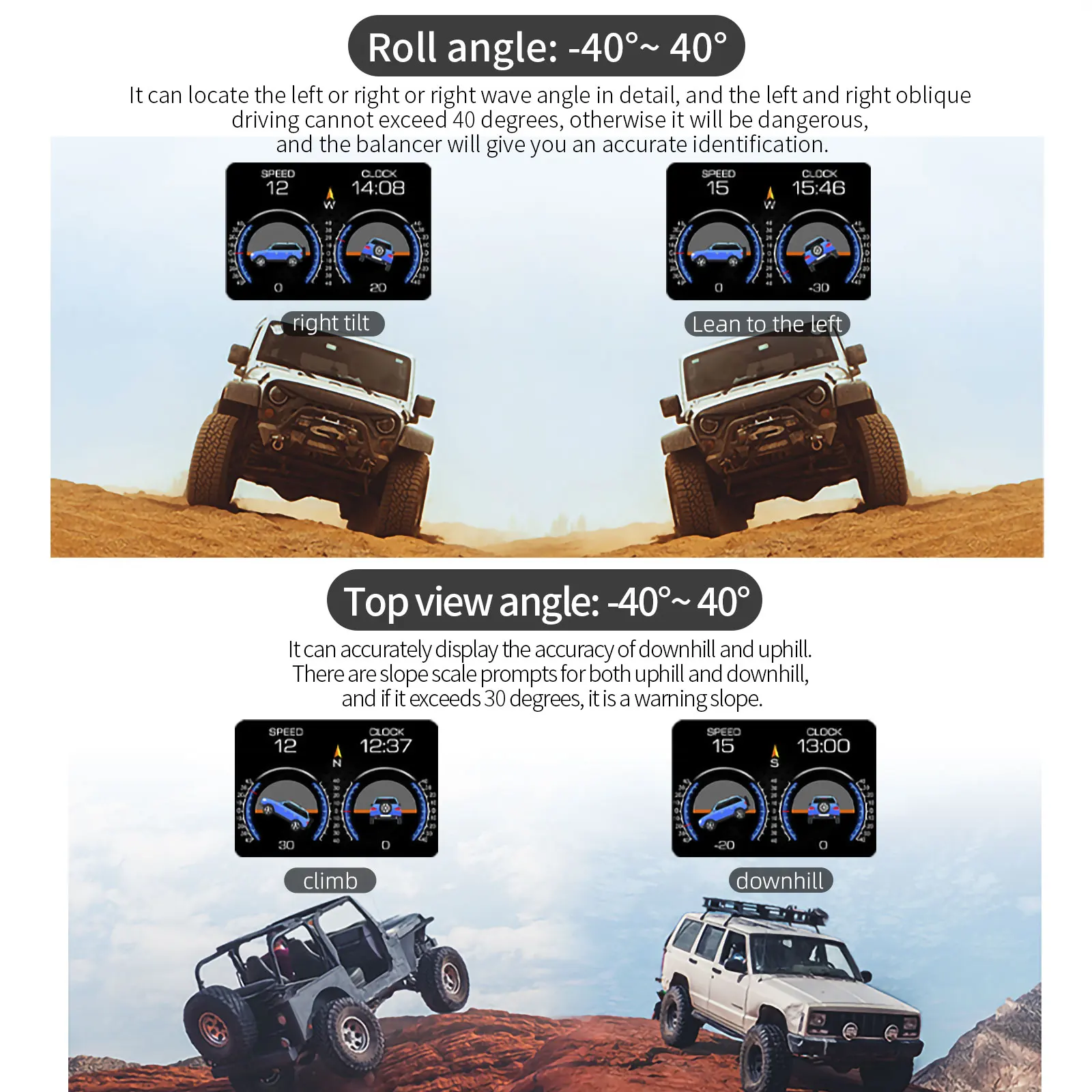 Display HUD OBD2 GPS P22 3.5 polegadas com inclinômetro - Imagem 6
