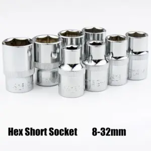 soquete curto hexagonal 1/2 polegada 8-32mm