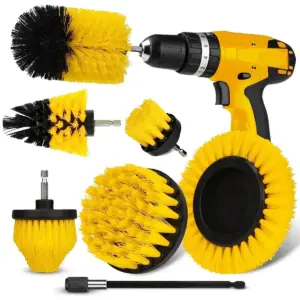 kit 7 escovas limpeza furadeira automotiva