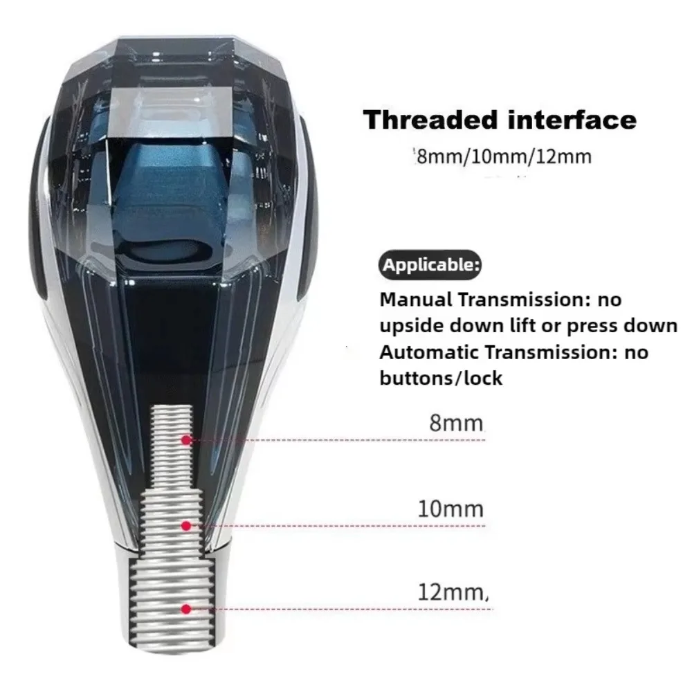 Manopla de Câmbio LED Universal Multicolorida com Luz de Cristal - Imagem 6
