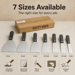conjunto espátulas aço inoxidável drywall