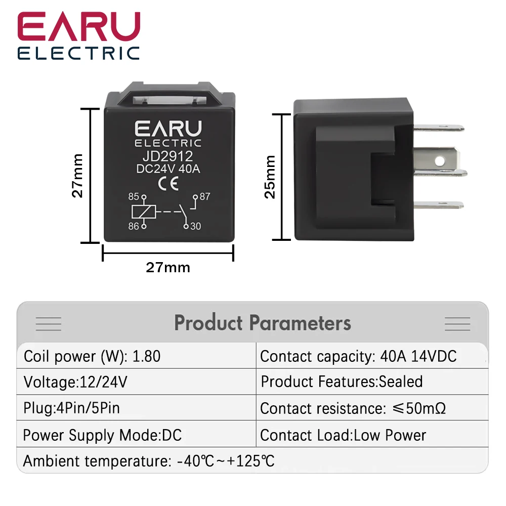 Relé Automotivo 4 Pinos 12V 40A para Farol e Ar Condicionado - Imagem 2