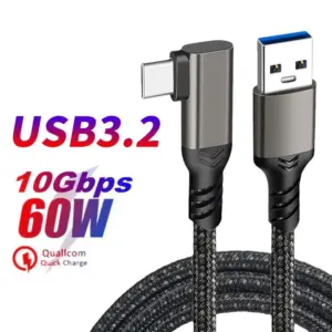 cabo usb a para usb c 3.2 gen 2 cotovelo