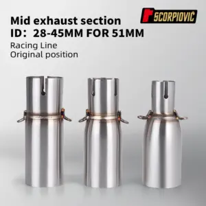 tubo ligação intermediário escapamento moto 51mm