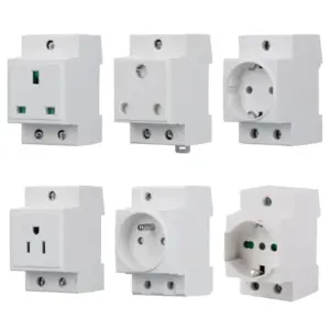 soquete tomada trilho din branco