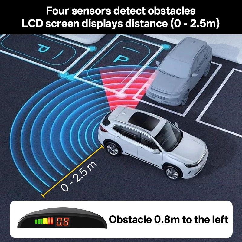 Sensor Estacionamento 4 Pontos LED Buzzer 12V - Imagem 4