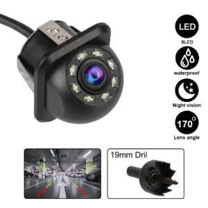 câmera de ré automotiva 8 leds visão noturna