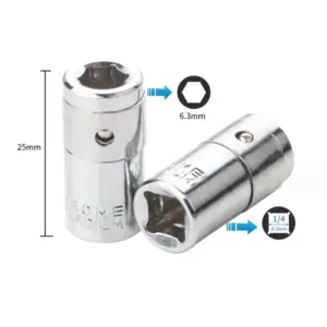 adaptador soquete 1/4 quadrado para hex