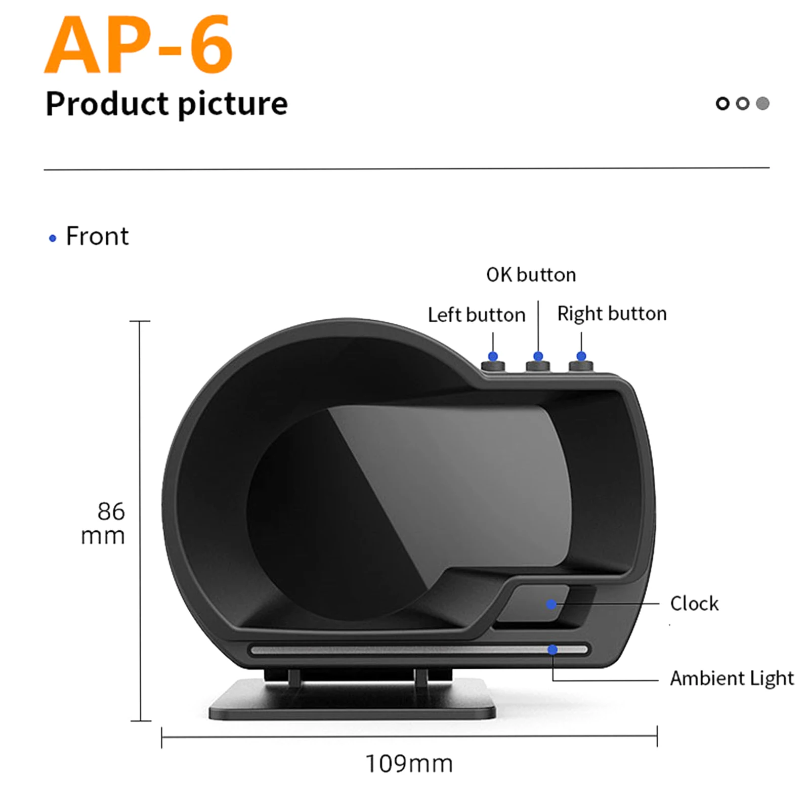 Head Up Display OBDII GPS Velocímetro AP-6 para Carros - Imagem 2