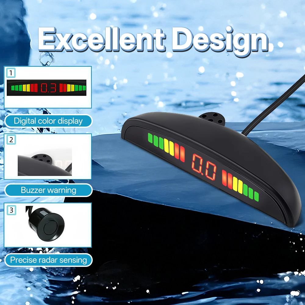 Sensor Estacionamento 4 Pontos LED Buzzer 12V - Imagem 2