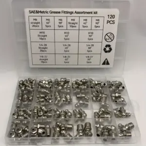 kit 120 conectores de graxa zerk sae metricos
