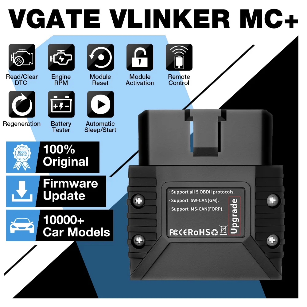 scanner automotivo vgate vlinker mc+ elm327 obd2 bluetooth