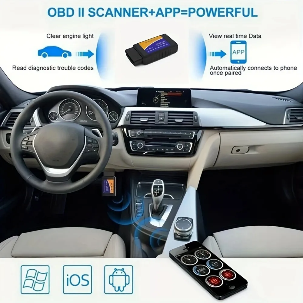 Scanner automotivo ELM327 OBD2 Wi-Fi para iOS e Android 12V - Imagem 5