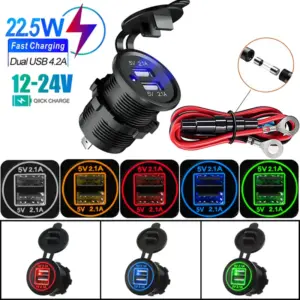 carregador usb veicular 12v 24v