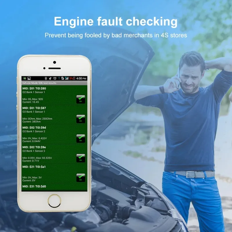 Scanner automotivo ELM327 Mini v2.1 Bluetooth OBD2 para Android/Windows - Imagem 5