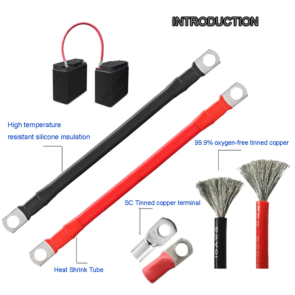 Cabo de Bateria Automotivo 8AWG a 0AWG Silicone Terminal Anel - Imagem 5