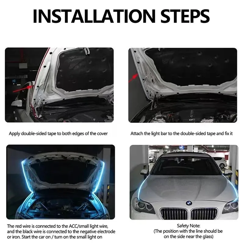 Luz Diurna LED Flexível para Capô Carro 12V 150cm ou 180cm - Imagem 6