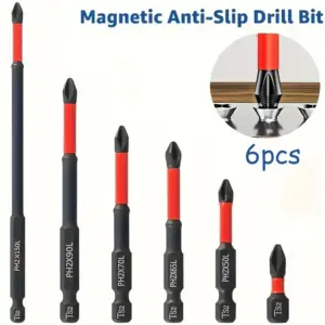 Conjunto de Brocas Magnéticas Antiderrapantes Aço S2