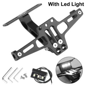 suporte placa moto ajustável led