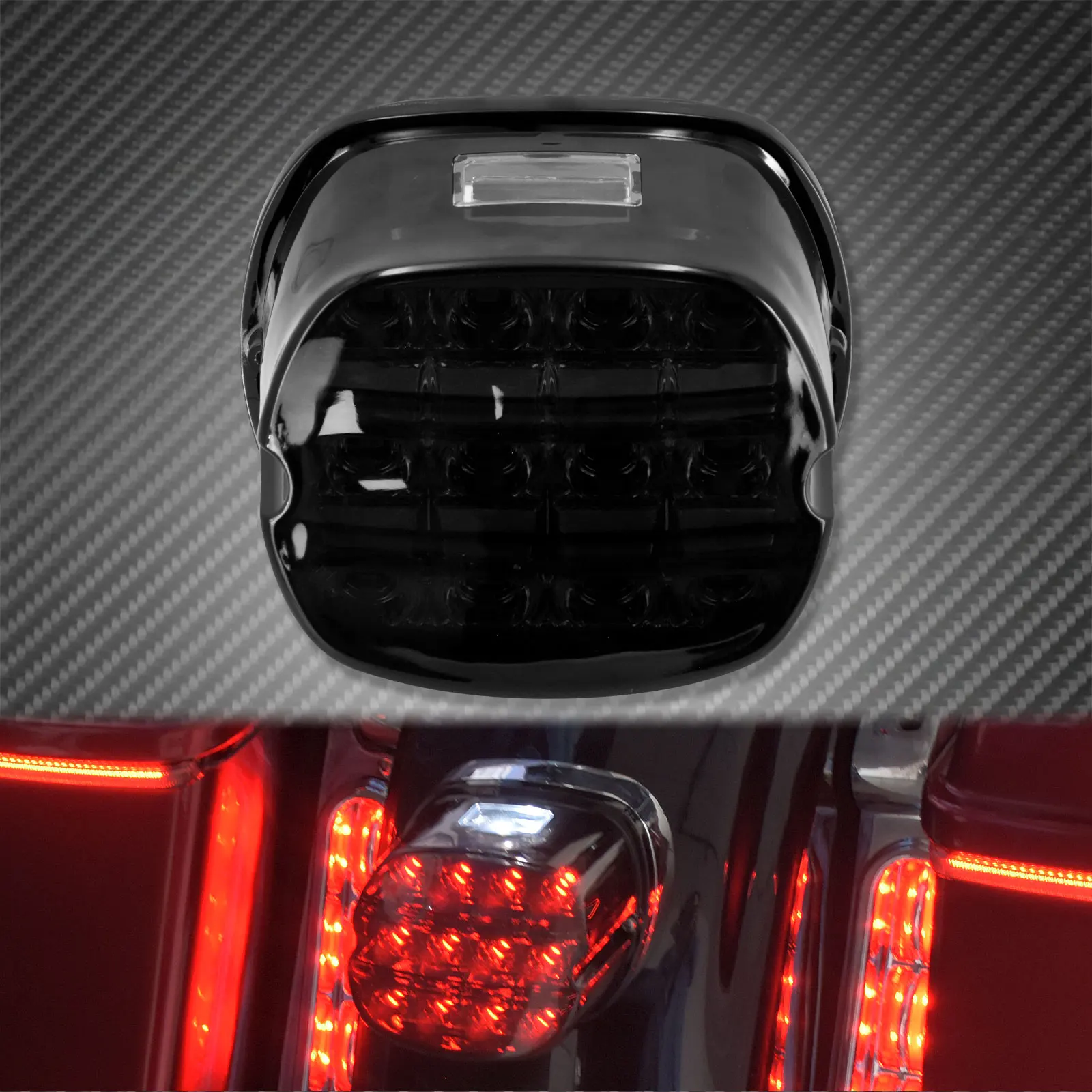 Luz Traseira LED para Moto 12V Lente Fumê Vermelha - Imagem 4