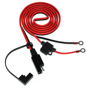 Cabo Terminal Anel 16AWG 12V SAE para Carregador de Bateria Moto