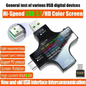 testador usb tipo c voltímetro amperímetro 8a