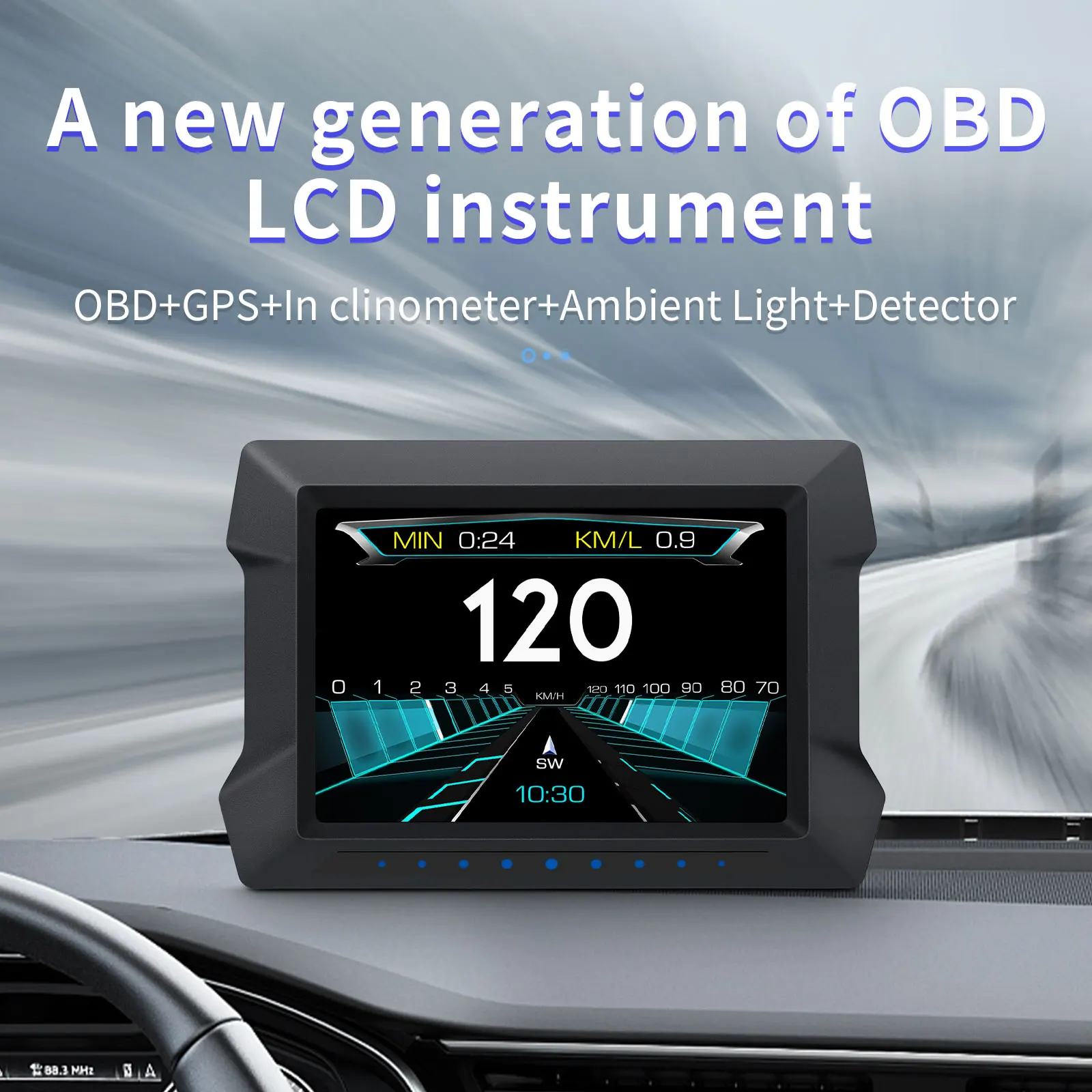 Display HUD OBD2 GPS P22 3.5 polegadas com inclinômetro - Imagem 2