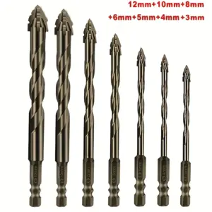 Kit 7 Brocas Serrilhadas Carboneto para Porcelanato Cerâmica Vidro