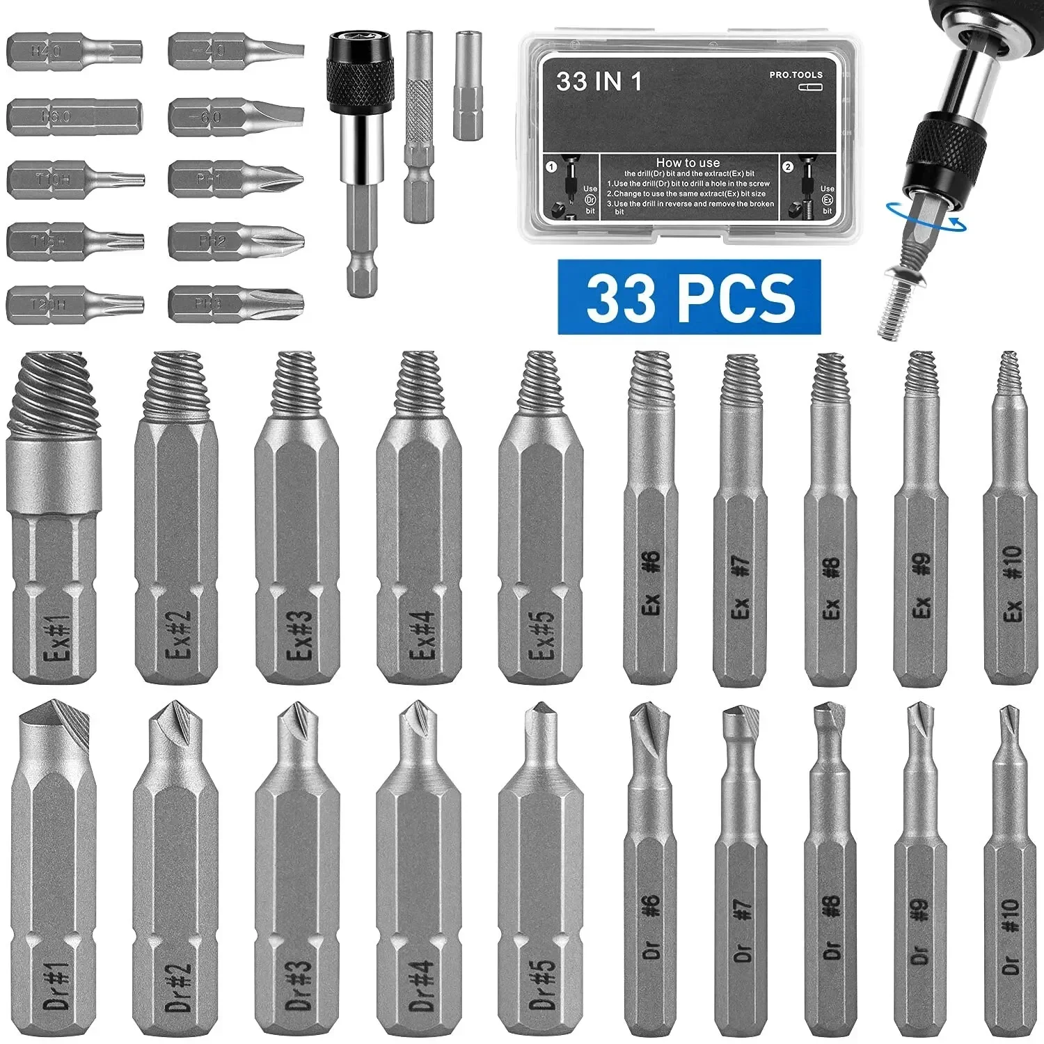 kit extrator de parafuso danificado
