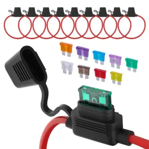 suporte de fusível em linha 18 awg 12v